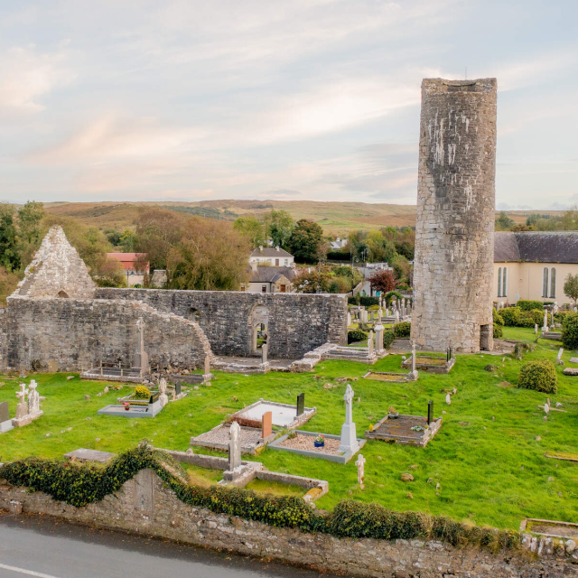 Aghagower Round Tower and Church